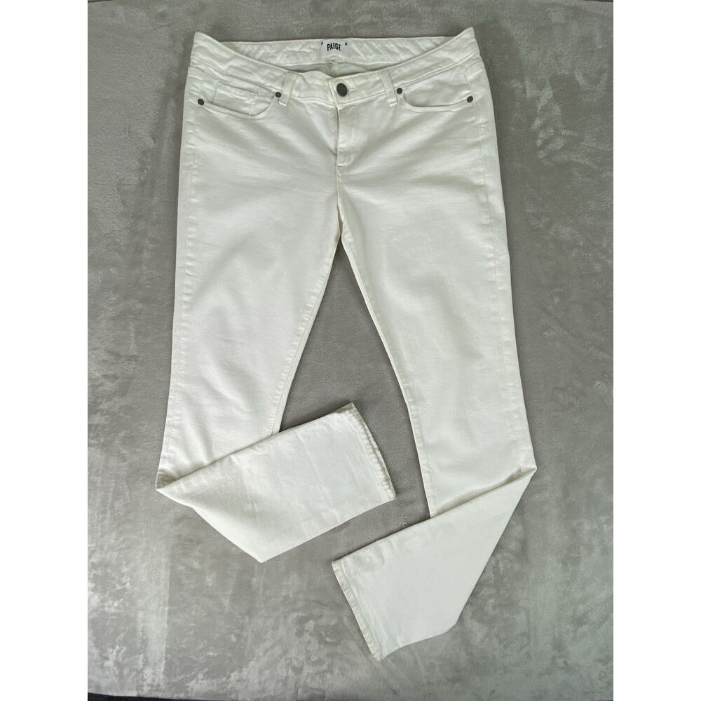 Paige Skyline Straight White Denim Jeans Women’s Size 32